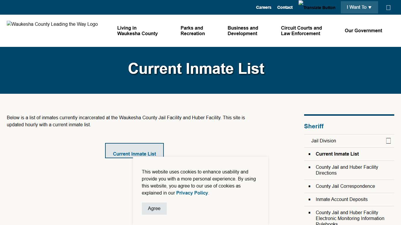 Current Inmate List | Waukesha County